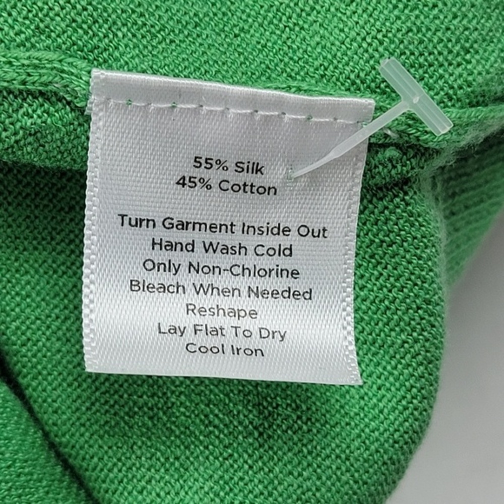 NWOT Talbots Silk Blend Cardigan Short Sleeve Sweater Green Small - Picture 10 of 10